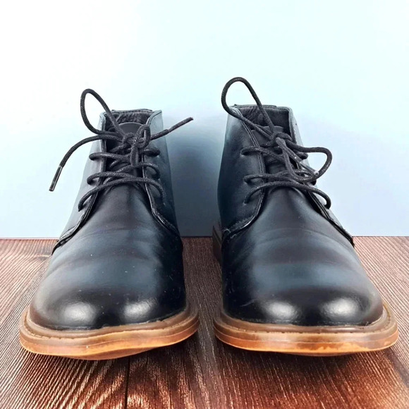 Boy's Oxford Boots, Black, Lace Up, sz 6Y - Picture 5 of 10